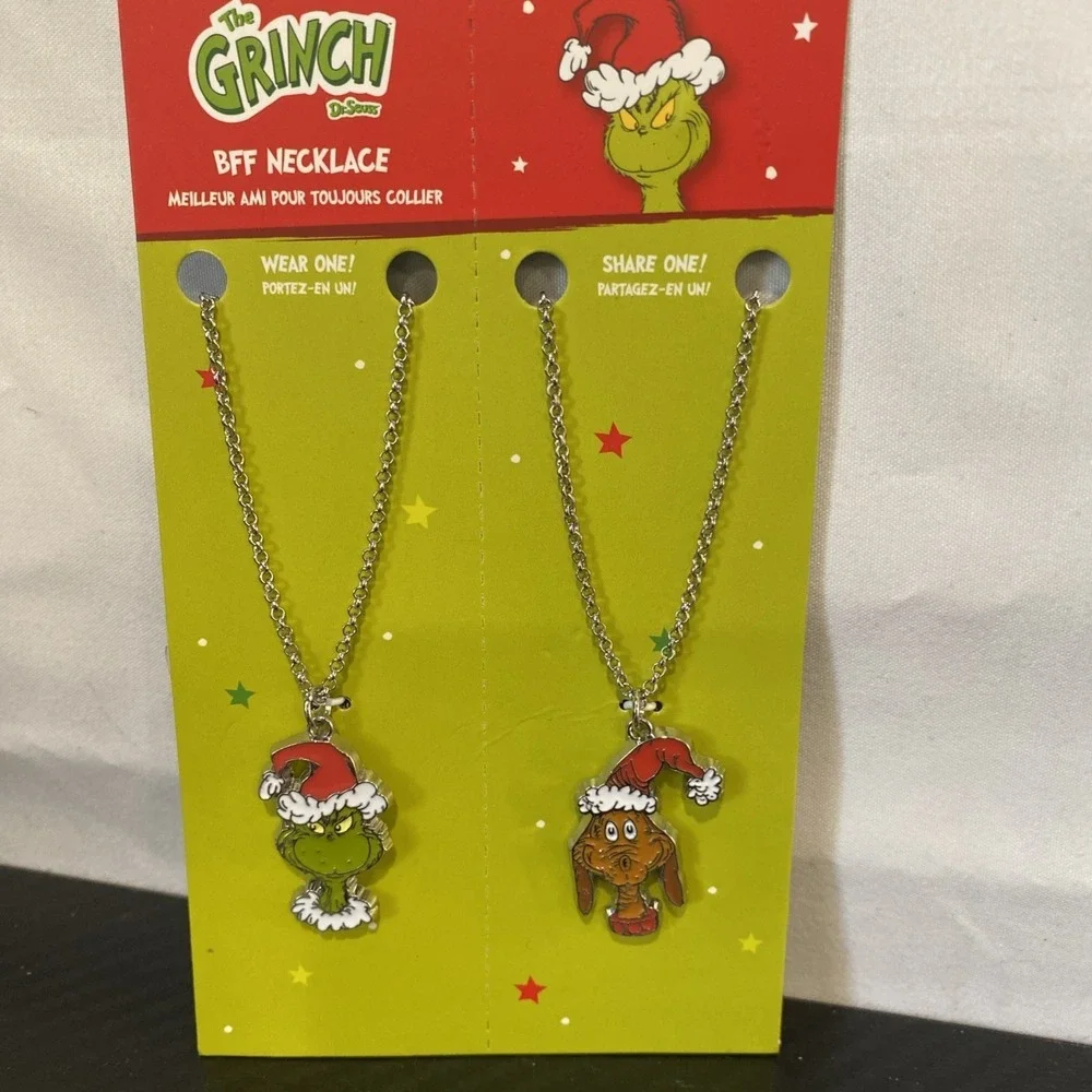Dr. Seuss How The Grinch Stole Christmas Grinch and Max Best Friend Necklace Set